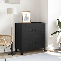 vidaXL Industriellt förvaringsskåp svart 75x40x80 cm stål