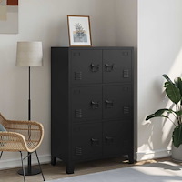 vidaXL Industriellt förvaringsskåp svart 75x40x120 cm stål