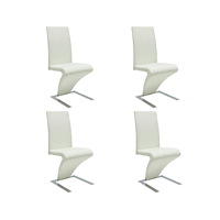 vidaXL Matstolar 4 st vit konstläder