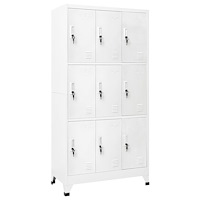 vidaXL Klädskåp för omklädningsrum med 9 fack stål 90x45x180 cm grå