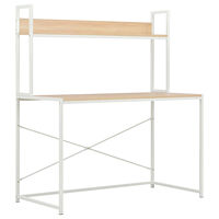 vidaXL Datorbord vit och ek 120x60x138 cm