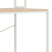 vidaXL Datorbord vit och ek 120x60x138 cm
