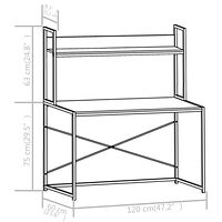 vidaXL Datorbord vit och ek 120x60x138 cm