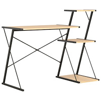 vidaXL Skrivbord med hylla svart och ek 116x50x93 cm