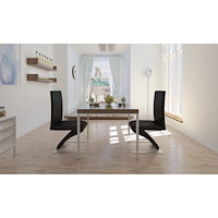 vidaXL Matstolar 2 st svart konstläder