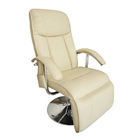 vidaXL Massagefåtölj gräddvit konstläder