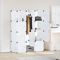 vidaXL Modulär garderob 9 fack 109x36,5x143 cm vit