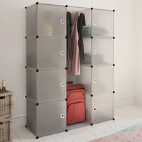 vidaXL Modulär garderob 9 fack 109x36,5x143 cm vit