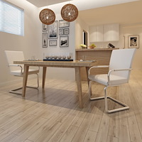 vidaXL Fribärande matstolar 2 st vit konstläder