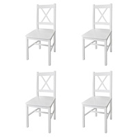 vidaXL Matstolar 4 s vit furu