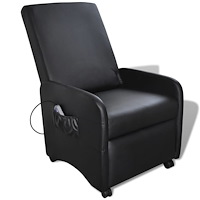 vidaXL Massagefåtölj svart konstläder