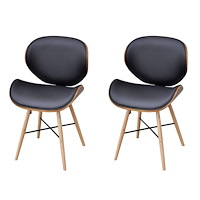 vidaXL Matstolar 2 st böjträ och konstläder