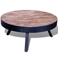 vidaXL Soffbord runt återvunnen teak