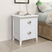 vidaXL Sängbord 2 st med 2 lådor vit