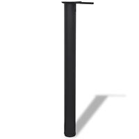 vidaXL 4 Höjdjusterbara bordsben i svart 710 mm