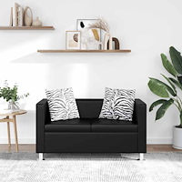 vidaXL Soffa 2-sits konstläder svart
