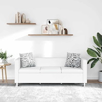 vidaXL Soffa 3-sits konstläder vit