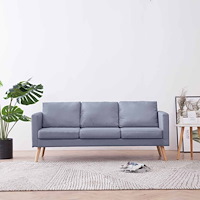 vidaXL Soffa 3-sits i tyg ljusgrå
