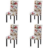 vidaXL Matstolar 4 st flerfärgad tyg