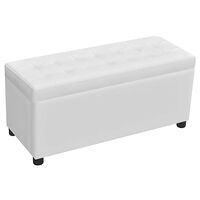 vidaXL Ottoman med förvaring konstläder vit