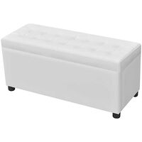 vidaXL Ottoman med förvaring konstläder vit