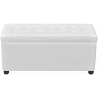 vidaXL Ottoman med förvaring konstläder vit