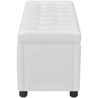 vidaXL Ottoman med förvaring konstläder vit
