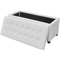 vidaXL Ottoman med förvaring konstläder vit