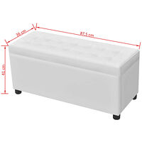vidaXL Ottoman med förvaring konstläder vit