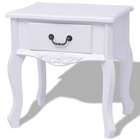 vidaXL Nattduksbord MDF vit