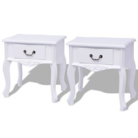vidaXL Sängbord 2 st MDF vit