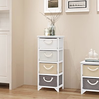 vidaXL Korghylla 4 korgar trä