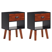 vidaXL Sängbord massivt akaciaträ 2 st 40x30x57 cm