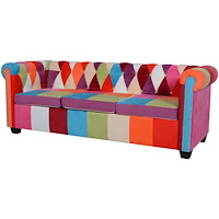 vidaXL Soffa Chesterfield 3-sits tyg