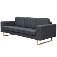 vidaXL Soffa 3-sits tyg mörkgrå