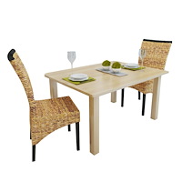 vidaXL Matstolar 2 st manilahampa och massivt mangoträ