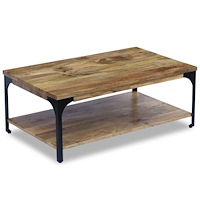 vidaXL Soffbord massivt mangoträ 100x60x38 cm