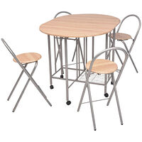 vidaXL Vikbar matgrupp 5 delar MDF