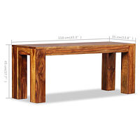 vidaXL Bänk massivt akasieträ 110x35x45 cm
