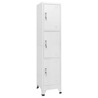 vidaXL Klädskåp för omklädningsrum med 3 fack stål 38x45x180 cm