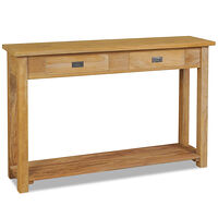 vidaXL Konsolbord i massiv teak 120x30x80 cm