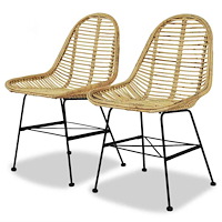 vidaXL Matstolar 2 st naturlig rotting