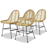 vidaXL Matstolar 4 st naturlig rotting