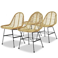 vidaXL Matstolar 4 st naturlig rotting