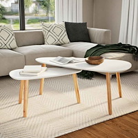 vidaXL Soffbord 2 st massiv furu vit