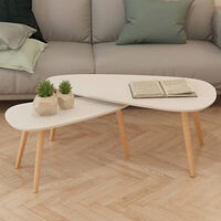 vidaXL Soffbord 2 st massiv furu vit