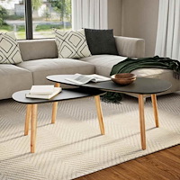 vidaXL Soffbord 2 st massiv furu svart