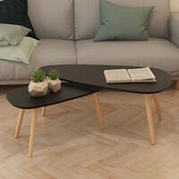 vidaXL Soffbord 2 st massiv furu svart