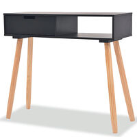 vidaXL Konsolbord massiv furu 80x30x72 cm svart