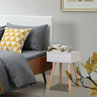 vidaXL Sängbord 2 st massiv furu 40x30x61 cm vit